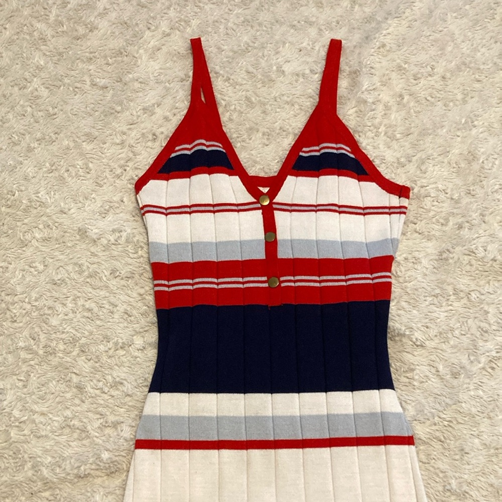 Striped Knit Dress - Red, White, and Blue - Picture 3 of 4